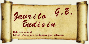 Gavrilo Budišin vizit kartica